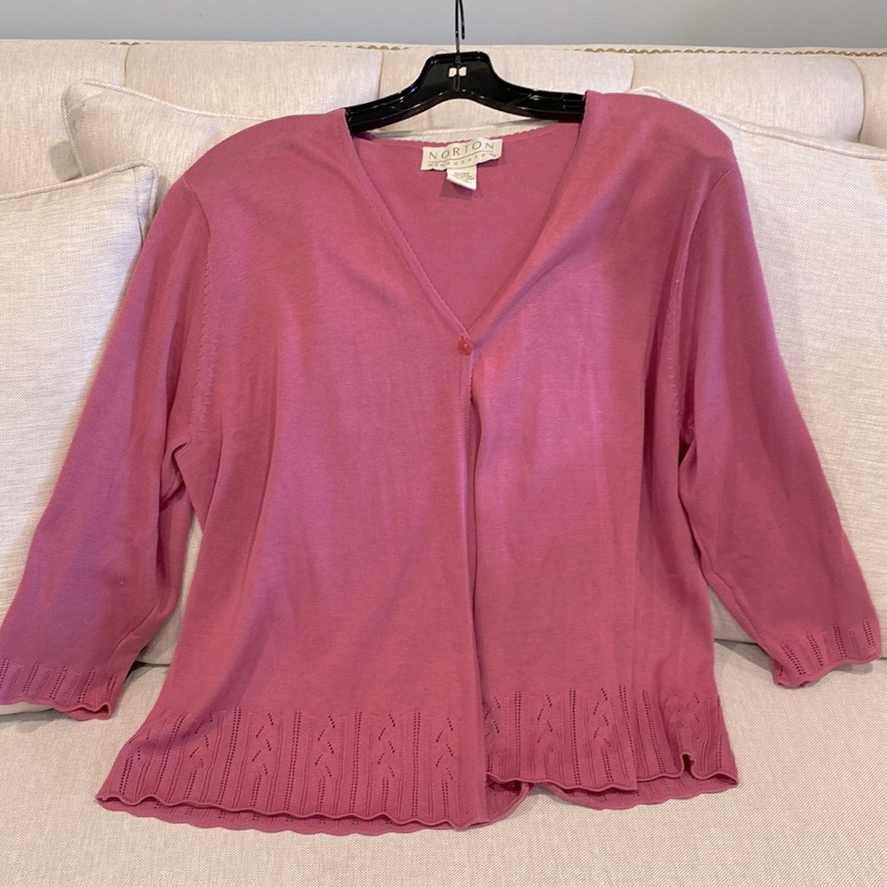 NORTON McNAUGHTON 70% silk 30% cotton jacket cardigan size XL